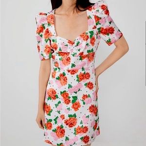 Zara floral dress 🌹🌷